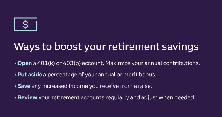 Ways to boost your retirement savings