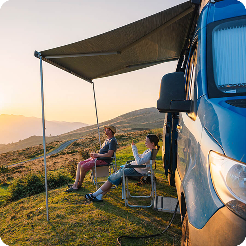 couple with RV
