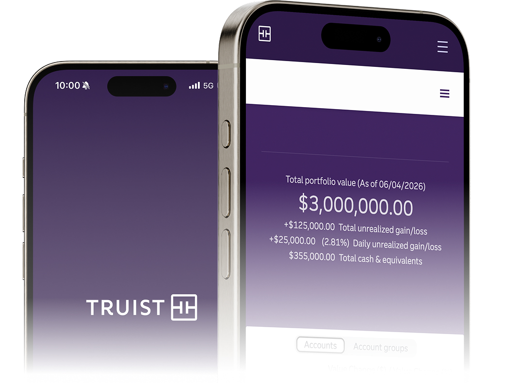 Image of Truist wealth management dashboard.