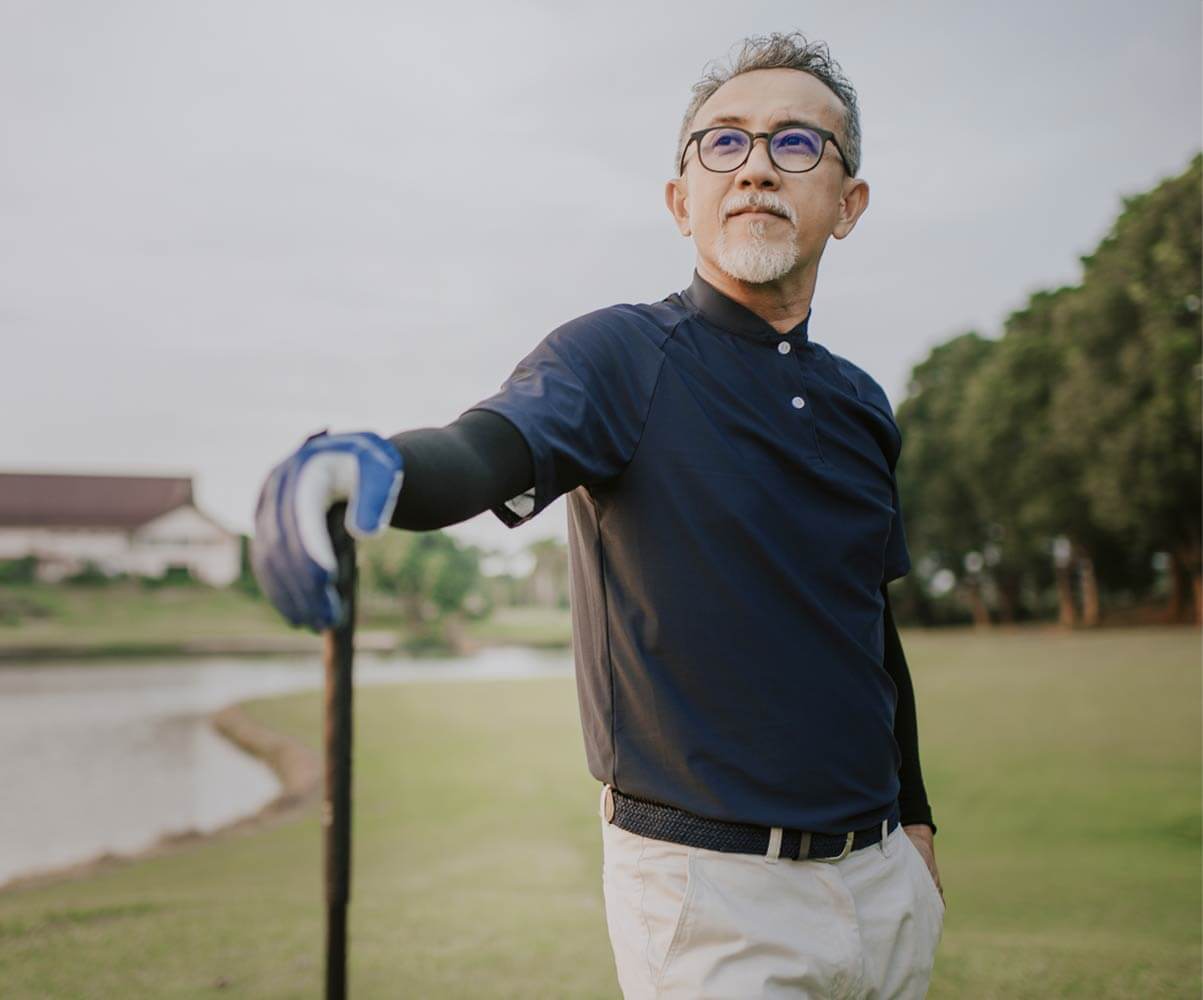 older man on golf course