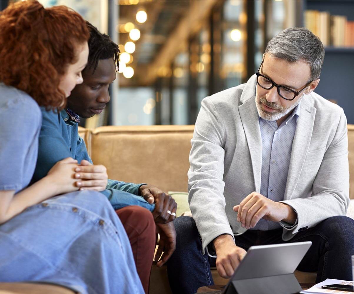 couple meets with an advisor