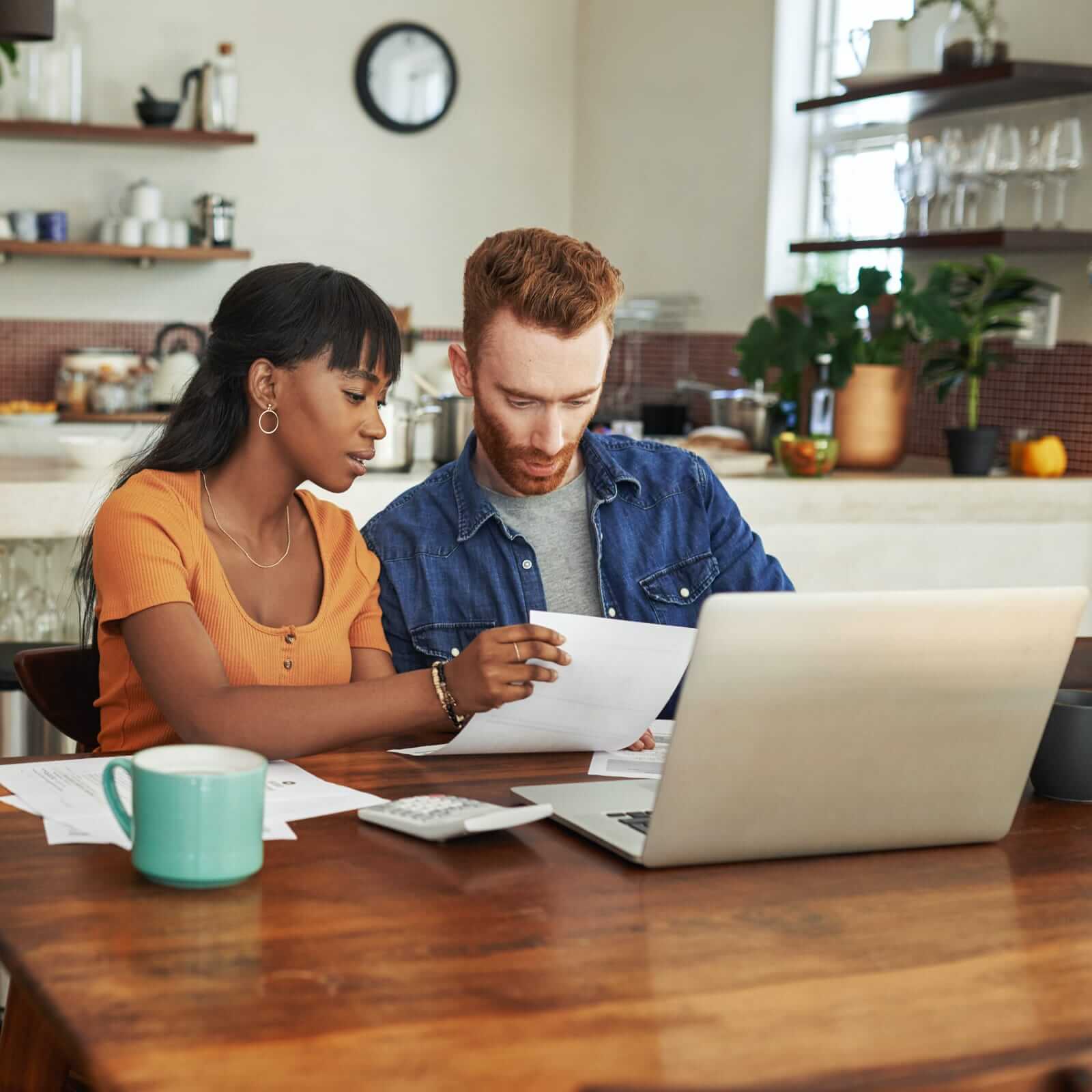 couple reviewing documents